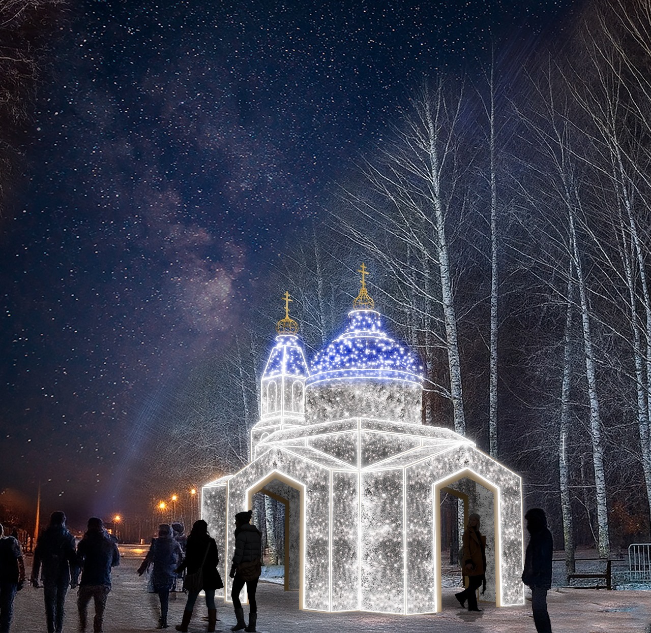 В городе Пыть-Ях выполнен комплекс работ по архитектурному и наружному освещению в рамках единой концепции.